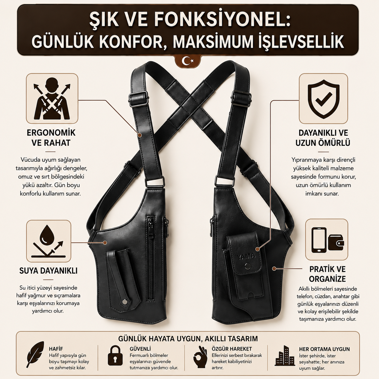 YAMA WEAR Çapraz Askılı Premium Çanta